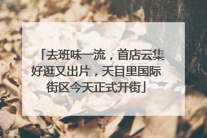 去班味一流，首店云集好逛又出片，天目里国际街区今天正式开街