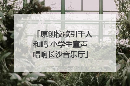 原创校歌引千人和鸣 小学生童声唱响长沙音乐厅