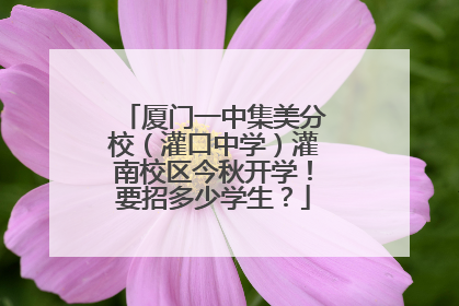 厦门一中集美分校（灌口中学）灌南校区今秋开学！要招多少学生？