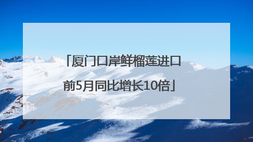 厦门口岸鲜榴莲进口 前5月同比增长10倍