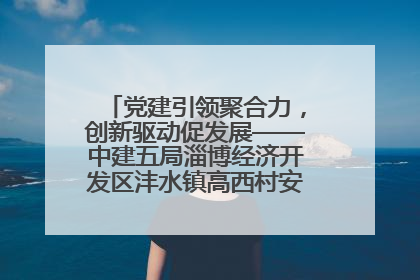 党建引领聚合力，创新驱动促发展——中建五局淄博经济开发区沣水镇高西村安置项目建设纪实