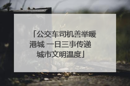 公交车司机善举暖港城 一日三事传递城市文明温度