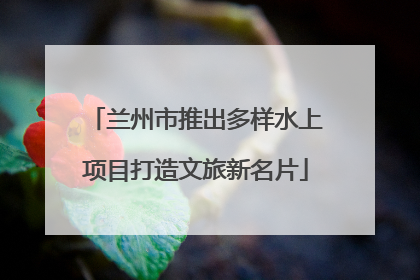 兰州市推出多样水上项目打造文旅新名片