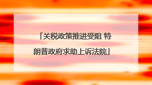 关税政策推进受阻 特朗普政府求助上诉法院