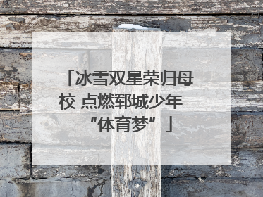 冰雪双星荣归母校 点燃郓城少年“体育梦”