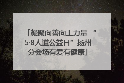 凝聚向善向上力量 “5·8人道公益日”扬州分会场有爱有健康