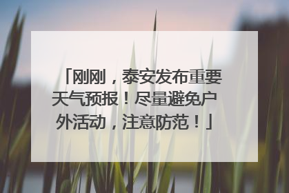 刚刚，泰安发布重要天气预报！尽量避免户外活动，注意防范！
