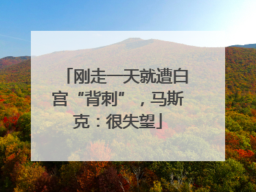 刚走一天就遭白宫“背刺”，马斯克：很失望