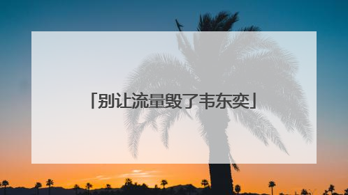 别让流量毁了韦东奕