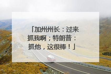 加州州长：过来抓我啊；特朗普：抓他，这很棒！