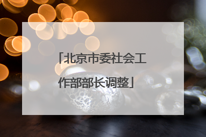 北京市委社会工作部部长调整