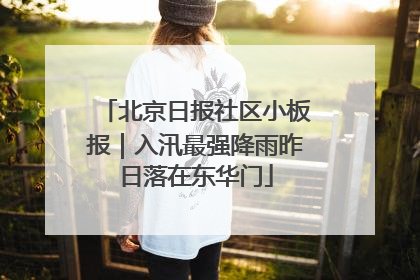 北京日报社区小板报｜入汛最强降雨昨日落在东华门