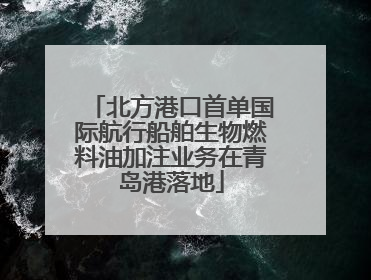 北方港口首单国际航行船舶生物燃料油加注业务在青岛港落地