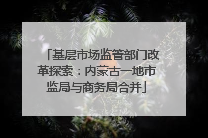 基层市场监管部门改革探索：内蒙古一地市监局与商务局合并