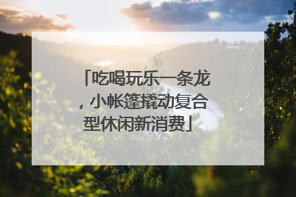 吃喝玩乐一条龙，小帐篷撬动复合型休闲新消费