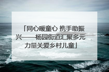 同心暖童心 携手助振兴——杨园街道汇聚多元力量关爱乡村儿童