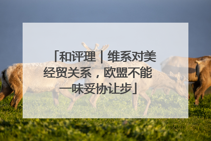 和评理｜维系对美经贸关系，欧盟不能一味妥协让步