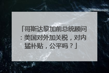 哥斯达黎加前总统顾问：美国对外加关税，对内猛补贴，公平吗？