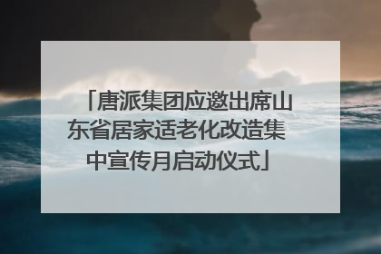 唐派集团应邀出席山东省居家适老化改造集中宣传月启动仪式