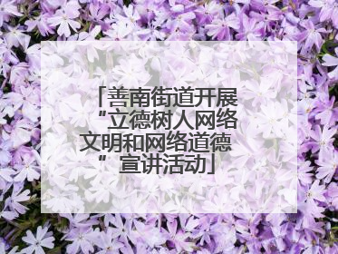 善南街道开展“立德树人网络文明和网络道德”宣讲活动