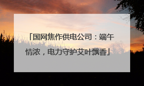 国网焦作供电公司：端午情浓，电力守护艾叶飘香