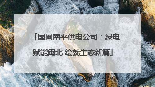 国网南平供电公司：绿电赋能闽北 绘就生态新篇