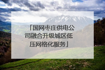 国网枣庄供电公司融合升级城区低压网格化服务
