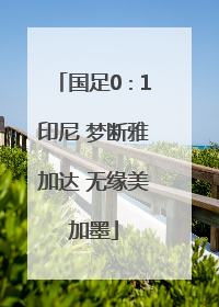 国足0∶1印尼 梦断雅加达 无缘美加墨