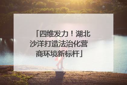 四维发力！湖北沙洋打造法治化营商环境新标杆