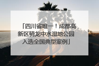四川省唯一！成都高新区骑龙中水湿地公园入选全国典型案例