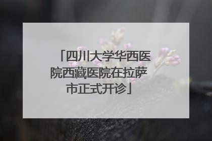 四川大学华西医院西藏医院在拉萨市正式开诊