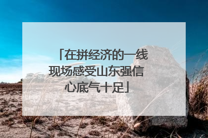在拼经济的一线现场感受山东强信心底气十足