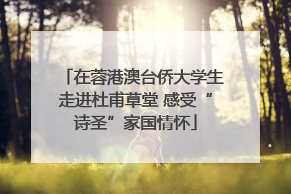 在蓉港澳台侨大学生走进杜甫草堂 感受“诗圣”家国情怀
