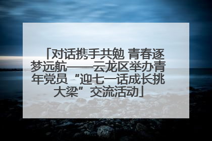 对话携手共勉 青春逐梦远航——云龙区举办青年党员“迎七一话成长挑大梁”交流活动
