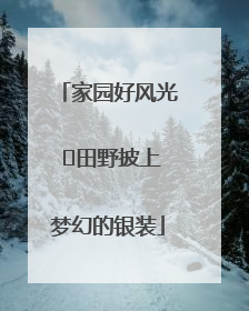 家园好风光 ⎮田野披上梦幻的银装