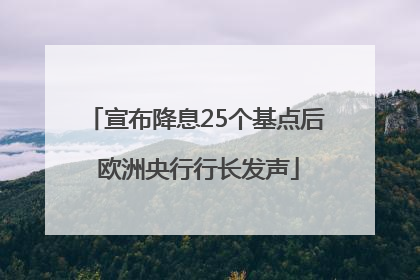 宣布降息25个基点后 欧洲央行行长发声