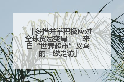 多措并举积极应对全球贸易变局——来自“世界超市”义乌的一线走访