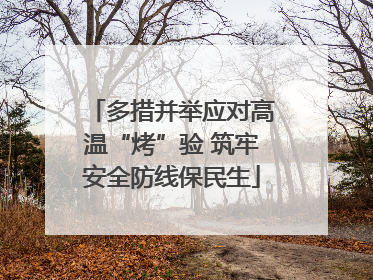 多措并举应对高温“烤”验 筑牢安全防线保民生