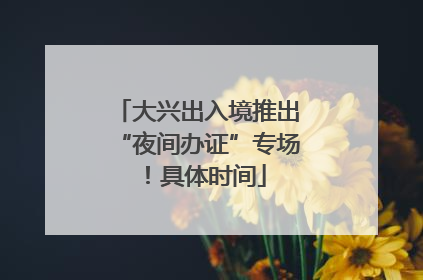 大兴出入境推出“夜间办证”专场！具体时间