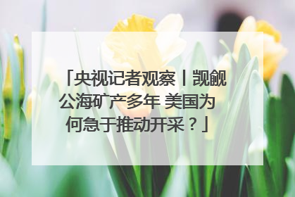 央视记者观察丨觊觎公海矿产多年 美国为何急于推动开采？