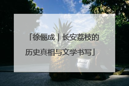 徐俪成｜长安荔枝的历史真相与文学书写