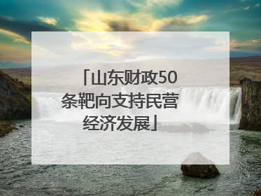 山东财政50条靶向支持民营经济发展