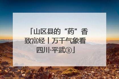 山区县的“药”香致富经丨万千气象看四川·平武③