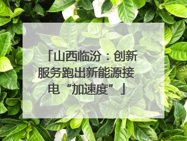 山西临汾：创新服务跑出新能源接电“加速度”
