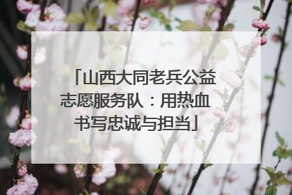 山西大同老兵公益志愿服务队：用热血书写忠诚与担当