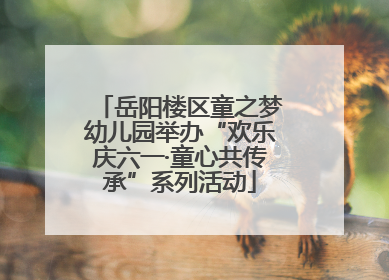 岳阳楼区童之梦幼儿园举办“欢乐庆六一·童心共传承”系列活动
