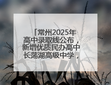 常州2025年高中录取线公布，新增优质民办高中长荡湖高级中学，录控线420分