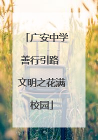 广安中学善行引路 文明之花满校园