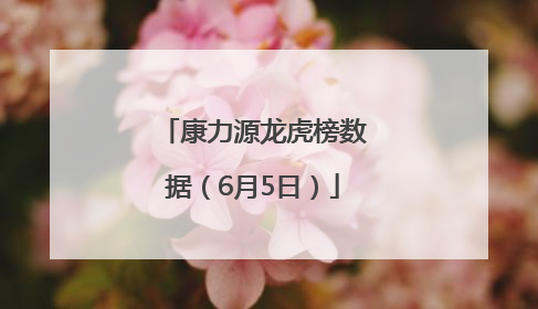 康力源龙虎榜数据（6月5日）