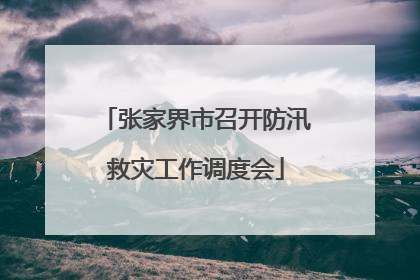 张家界市召开防汛救灾工作调度会